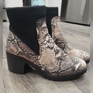 Qupid Snakeskin Booties